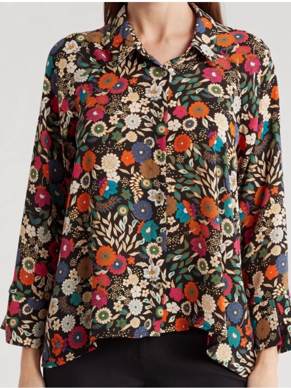Status by Chenault women’s floral print top, shirt, light, casual, any occasion